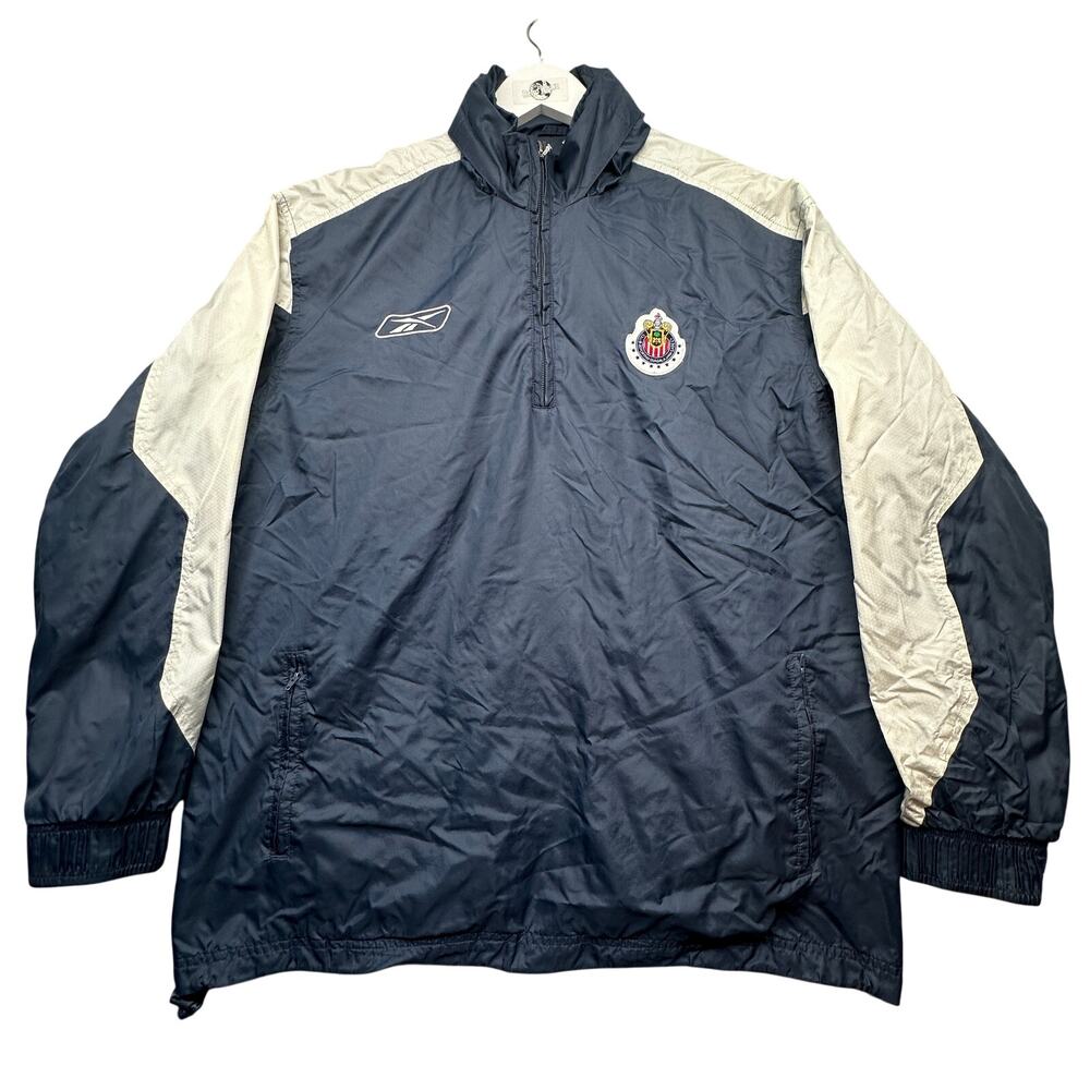 Vintage 2006 Chivas Guadalajara Reebok Windbreaker Jacket Mens Large Gray MX